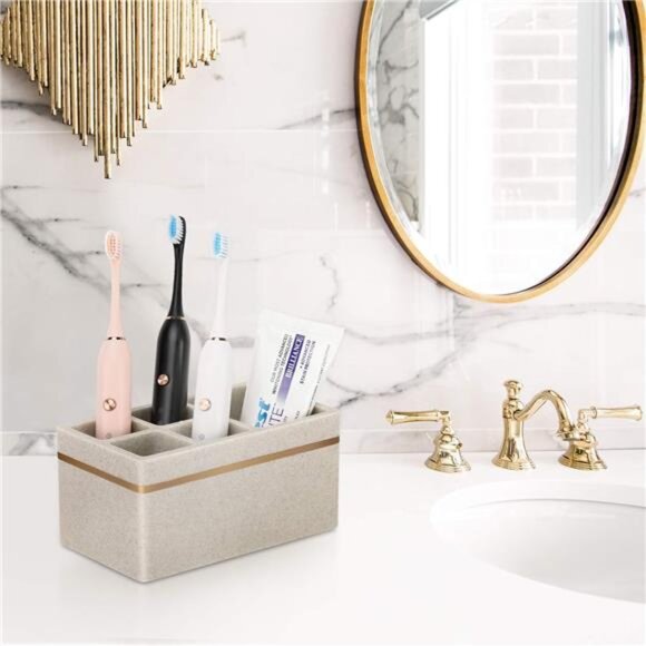 Resin Toothbrush Holder Electric Toothbrush Holder Storage Stand Organizer - Picture 6 of 7